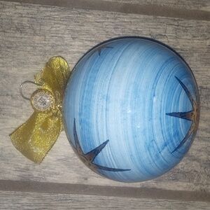 Light Blue/Gold Star Ornament Made In Italy ( Edzioni Museum Vaticani) See Pics